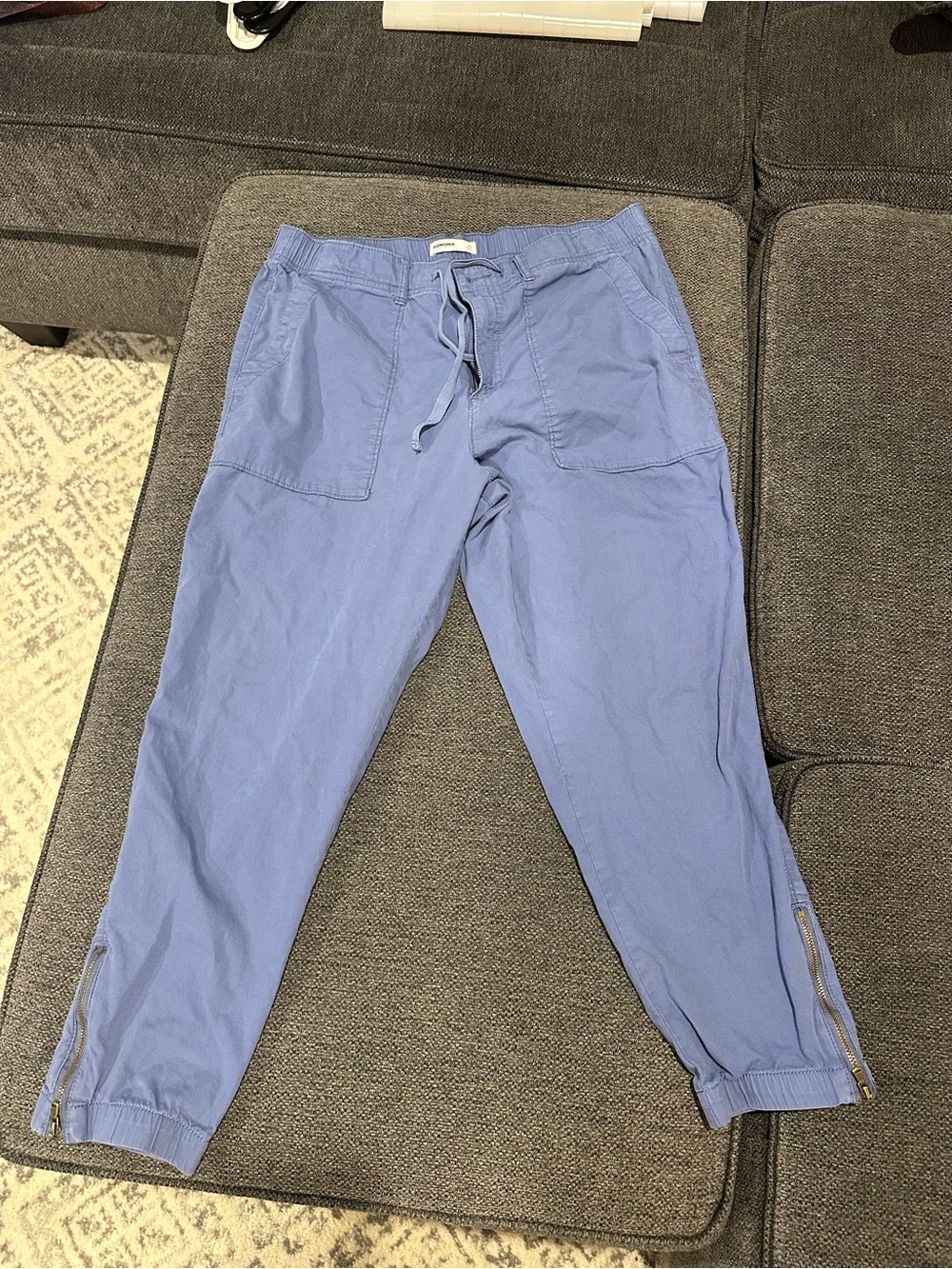 Women's Ankle Cargo Cropped Jeans - Lavender Blue